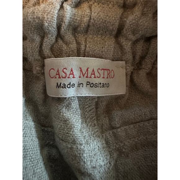 Women M Casa Mastro Positano Brown Beige Shorts 100% Linen Lagenlook - Picture 5 of 6